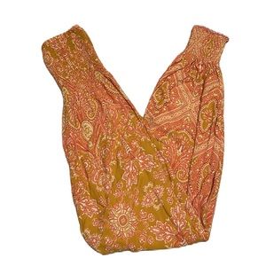 Free People, 100% Rayon, Strapless, Jogger Jumpsuit, Multi Colors, Size SP